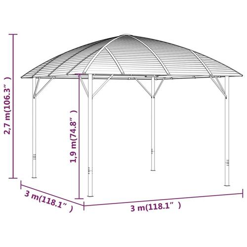 Pavillon med buet tag 3x3 m antracitgrå
