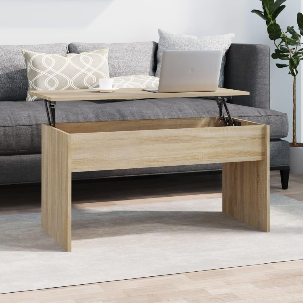 Sofabord 102x50,5x52,5 cm konstrueret træ sonoma-eg