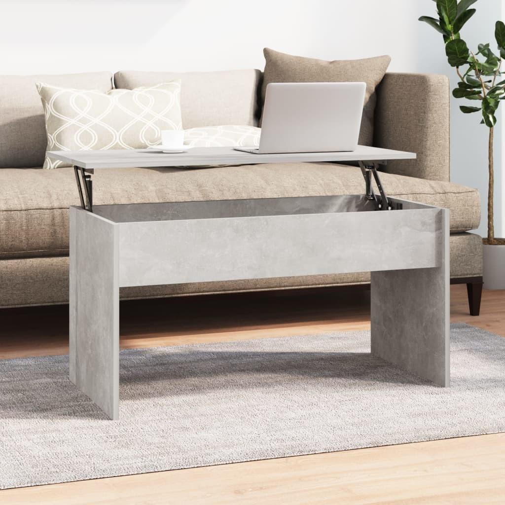 Sofabord 102x50,5x52,5 cm konstrueret træ betongrå