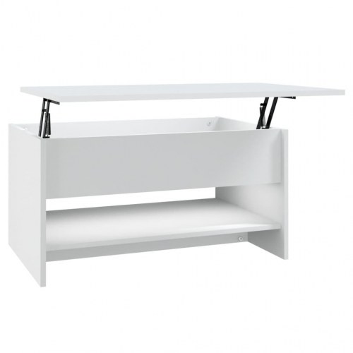Sofabord med løftelåg 80 × 50 × 40 cm - hvid, konstrueret træ