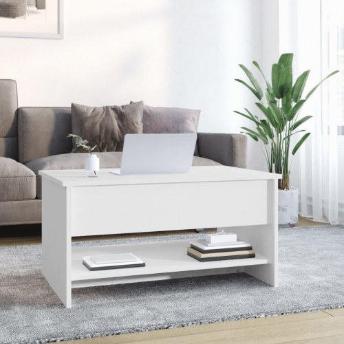 Sofabord med løftelåg 80 × 50 × 40 cm - hvid, konstrueret træ