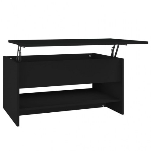 Sofabord med løftbar bordplade 80 x 50 x 40 cm i sort konstrueret træ
