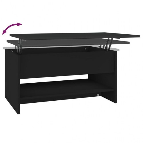 Sofabord med løftbar bordplade 80 x 50 x 40 cm i sort konstrueret træ