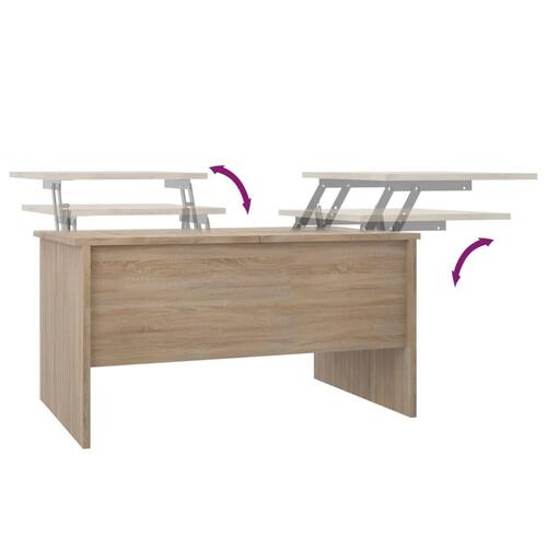 Sofabord 80x50x42,5 cm konstrueret træ sonoma-eg