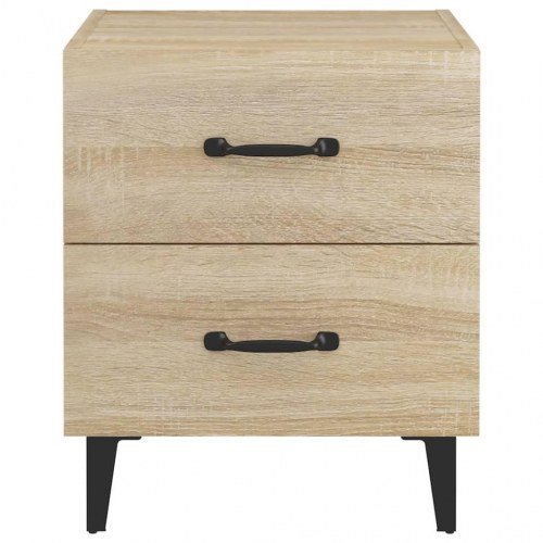 Sengebord med 2 skuffer 40 x 35 x 47,5 cm - sonoma-eg
