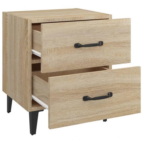 Sengebord med 2 skuffer 40 x 35 x 47,5 cm - sonoma-eg