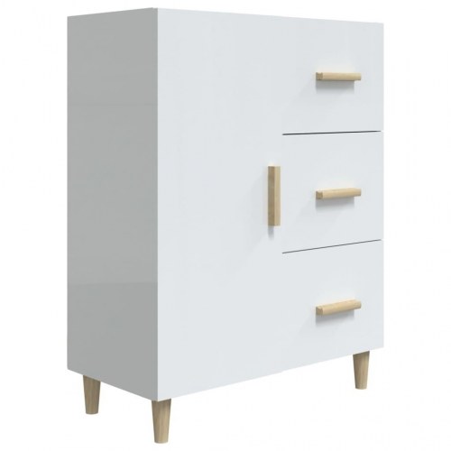 Skænk 69,5x34x90 cm konstrueret træ hvid højglans
