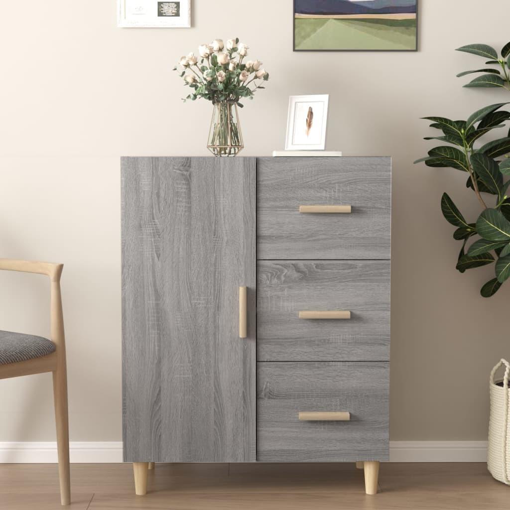 vidaXL skænk 69,5x34x90 cm konstrueret træ grå sonoma-eg