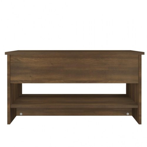 Sofabord med løftelåg - 80 × 50 × 40 cm, konstrueret træ, brun egetræsfarve