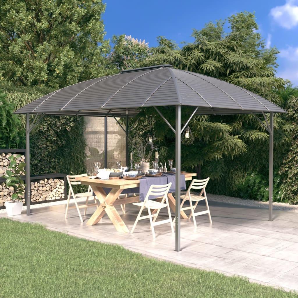 Pavillon med buet tag 3x4 m antracitgrå