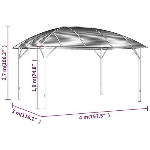 Pavillon med buet tag 3x4 m antracitgrå
