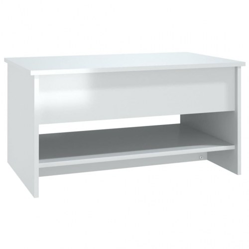 Sofabord med løftelåg 80 × 50 × 40 cm - hvid højglans