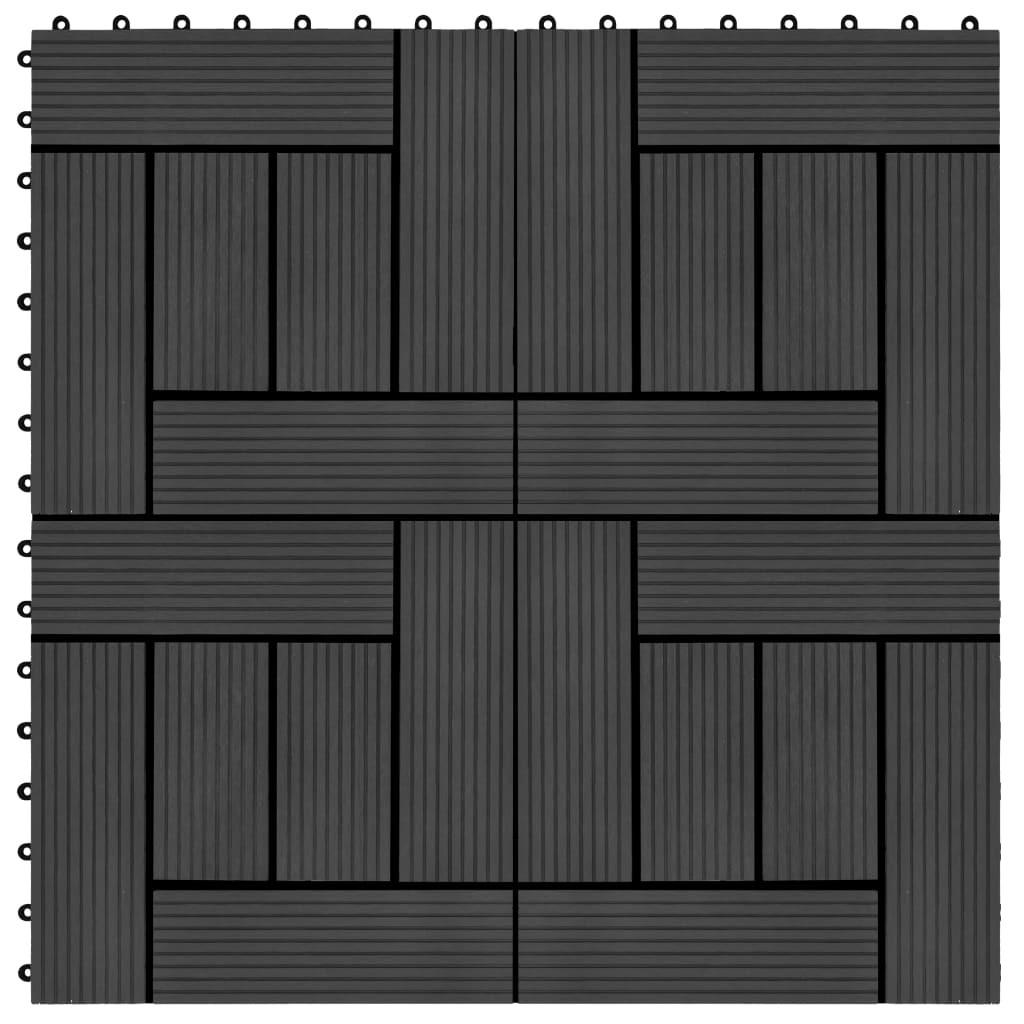 Terrassefliser 11 stk. WPC 30 x 30 cm 1 m2 sort