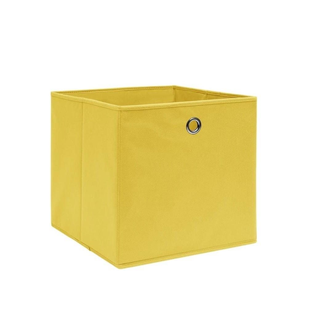 Opbevaringskasser 10 stk. ikke-vævet stof 28x28x28 cm gul