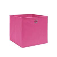 Opbevaringskasser 10 stk. 28x28x28 cm uvævet stof lyserød