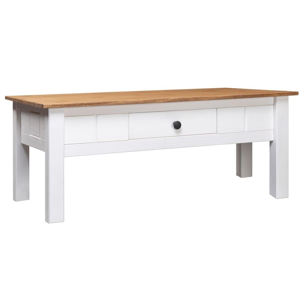 Sofabord 100x60x45 Massivt Fyrretræ Panama Hvid