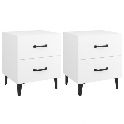 Sengeborde 2 stk. 40 x 35 x 47,5 cm - hvid