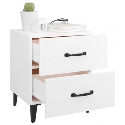 Sengeborde 2 stk. 40 x 35 x 47,5 cm - hvid