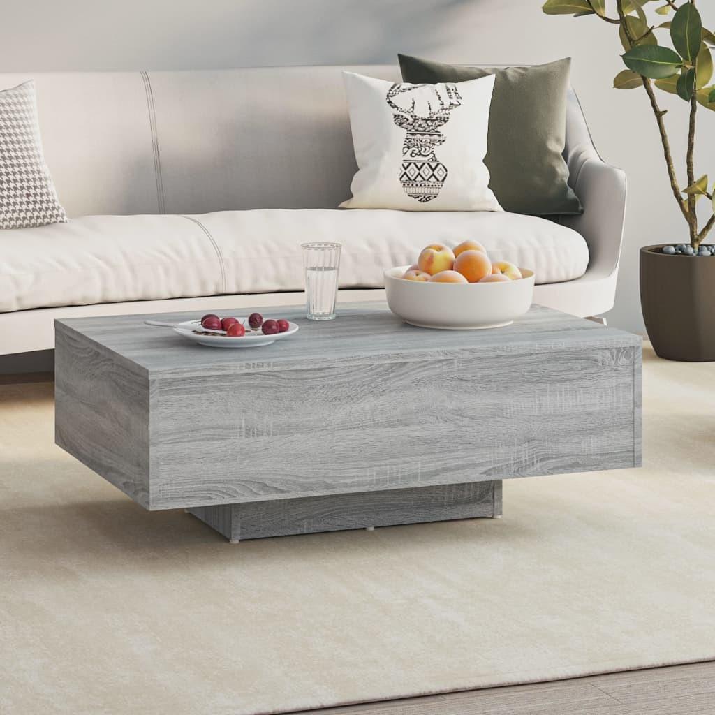 Sofabord 85x55x31 cm konstrueret træ grå sonoma-eg