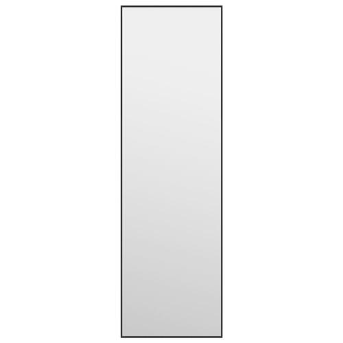 Dørspejl 30x100 cm glas og aluminium sort