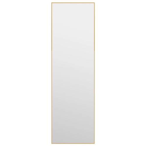 Dørspejl 30x100 cm glas og aluminium guldfarvet