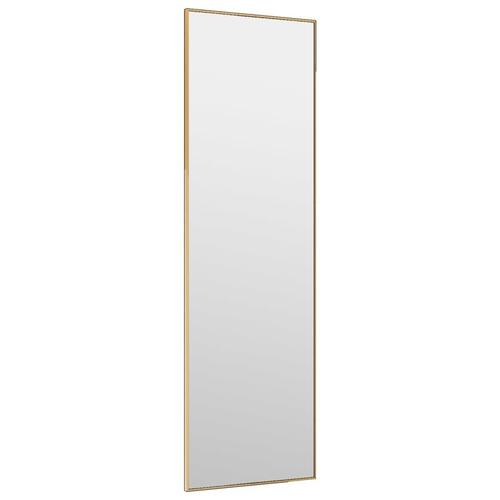 Dørspejl 30x100 cm glas og aluminium guldfarvet