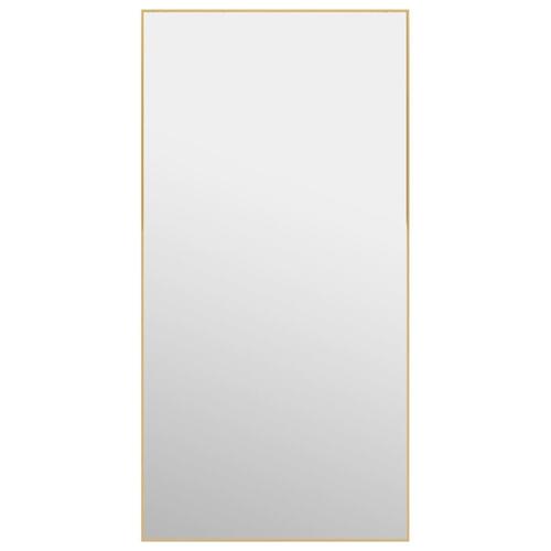 Dørspejl 50x100 cm glas og aluminium guldfarvet
