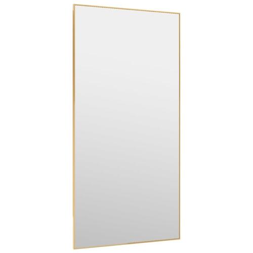 Dørspejl 50x100 cm glas og aluminium guldfarvet