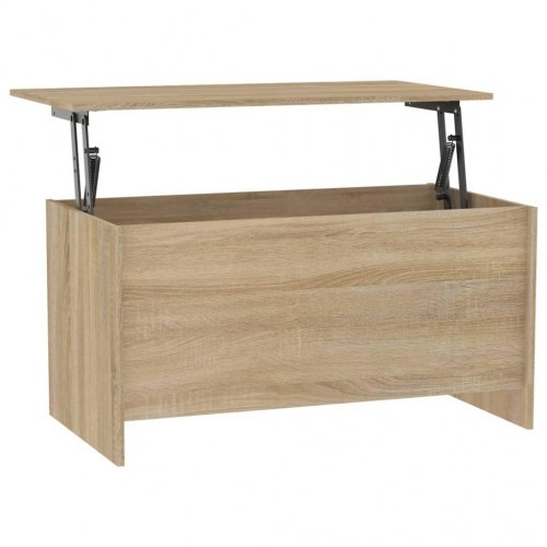 Sofabord med løftetop 102 × 55,5 × 52,5 cm - konstrueret træ i sonoma-eg