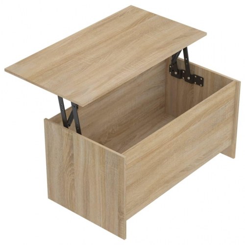 Sofabord med løftetop 102 × 55,5 × 52,5 cm - konstrueret træ i sonoma-eg