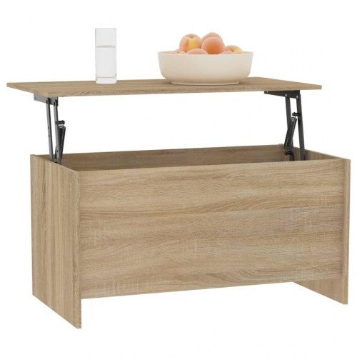 Sofabord med løftetop 102 × 55,5 × 52,5 cm - konstrueret træ i sonoma-eg
