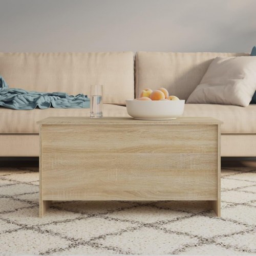 Sofabord med løftetop 102 × 55,5 × 52,5 cm - konstrueret træ i sonoma-eg