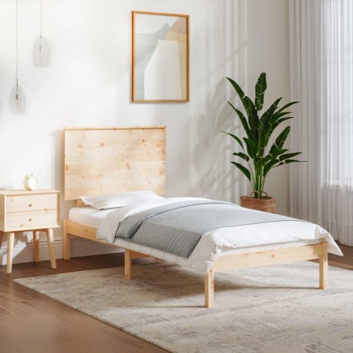 Sengeramme uden madras 100x200 cm massivt fyrretræ