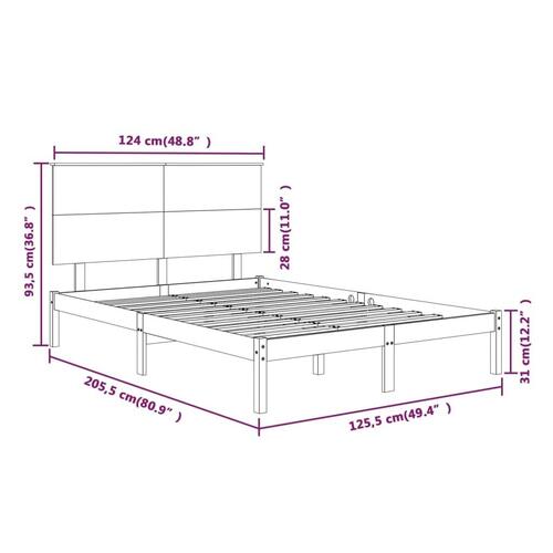 Sengeramme 120x200 cm massivt fyrretræ