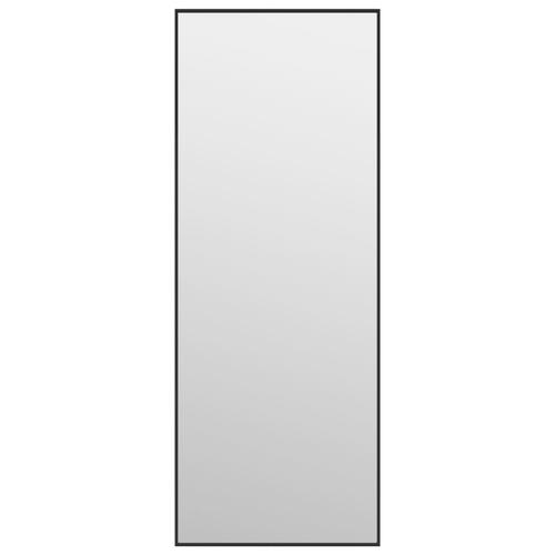 Dørspejl 30x80 cm glas og aluminium sort