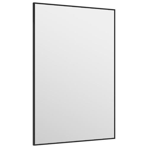 Dørspejl 40x60 cm glas og aluminium sort