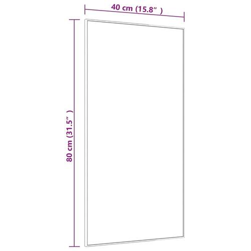 Dørspejl 40x80 cm glas og aluminium sort