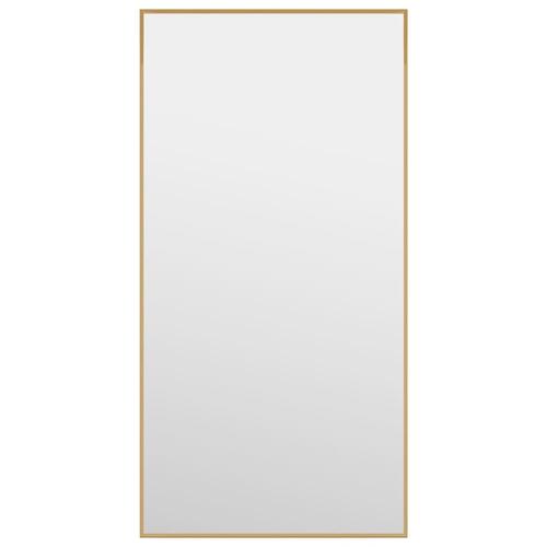 Dørspejl 30x60 cm glas og aluminium guldfarvet