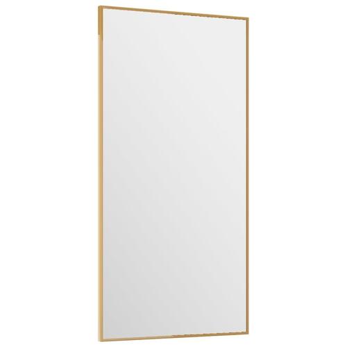 Dørspejl 30x60 cm glas og aluminium guldfarvet
