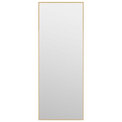 Dørspejl 30x80 cm glas og aluminium guldfarvet