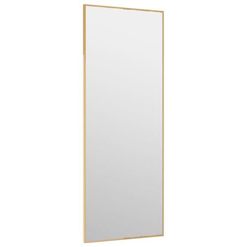 Dørspejl 30x80 cm glas og aluminium guldfarvet