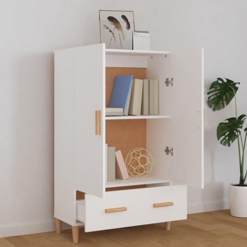 Skab 70 x 31 x 115 cm i konstrueret træ - hvid