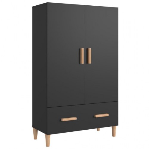 Skab 70x31x115 cm konstrueret træ sort