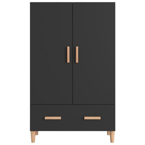 Skab 70x31x115 cm konstrueret træ sort