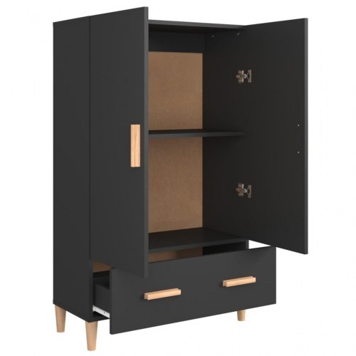 Skab 70x31x115 cm konstrueret træ sort