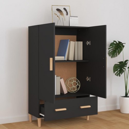 Skab 70x31x115 cm konstrueret træ sort