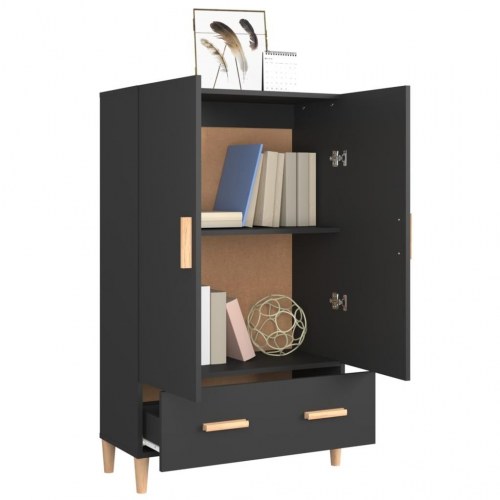 Skab 70x31x115 cm konstrueret træ sort