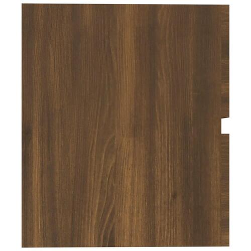 Badeværelsesskab 60x38,5x45cm konstrueret træ brun egetræsfarve