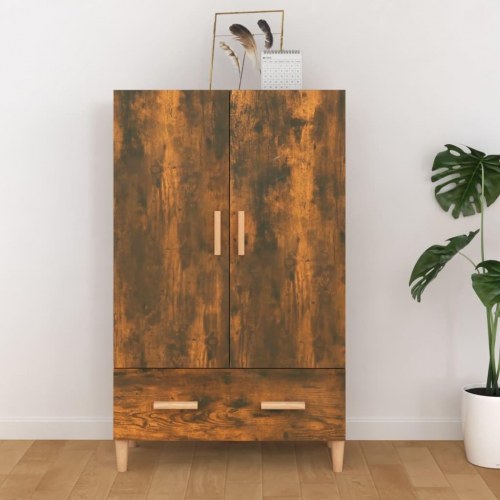 Skab 70 x 31 x 115 cm i konstrueret træ - røget egetræsfarve