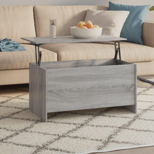 Sofabord med løftetop og opbevaring - 102 × 55,5 × 52,5 cm, grå sonoma-eg